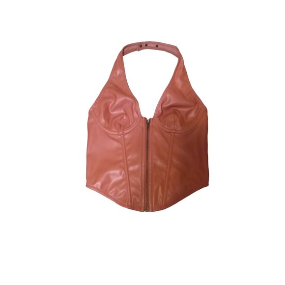 Urban Outfitters Brown Faux Leather Halter Top - Picture 3 of 8